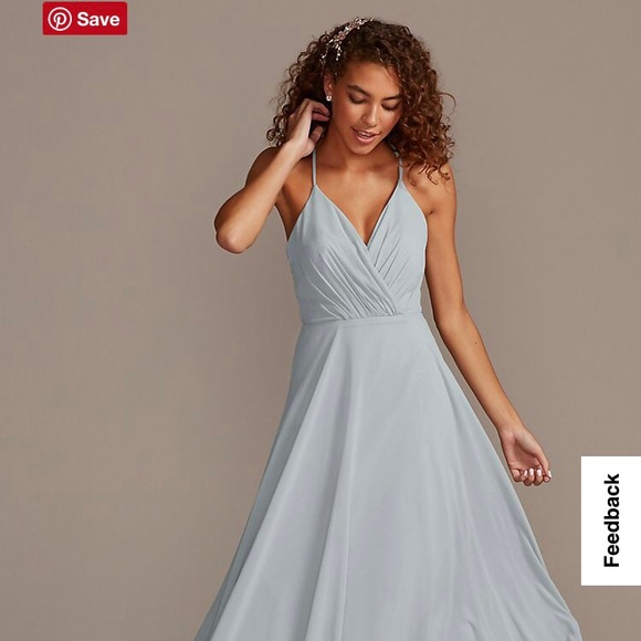 david's bridal spaghetti strap full skirt bridesmaid dress As Is Spaghetti Strap Full Skirt Dress